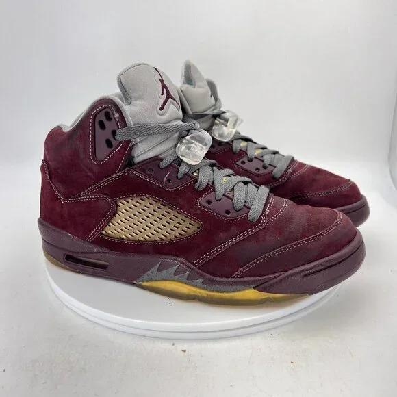 Nike Air Jordan 5 Retro LS Men Size 8.5 314259-602 Burgundy Graphyte Silver Shoe - Picture 5 of 16
